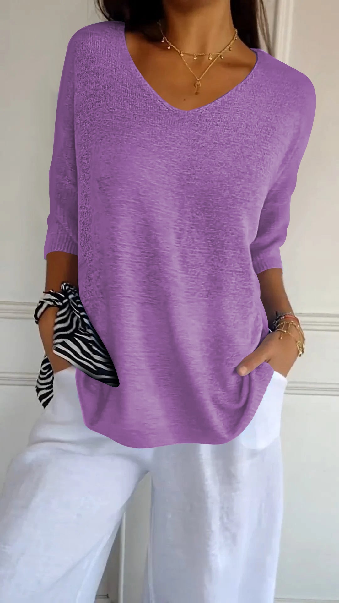 Elegant V-Neck Top