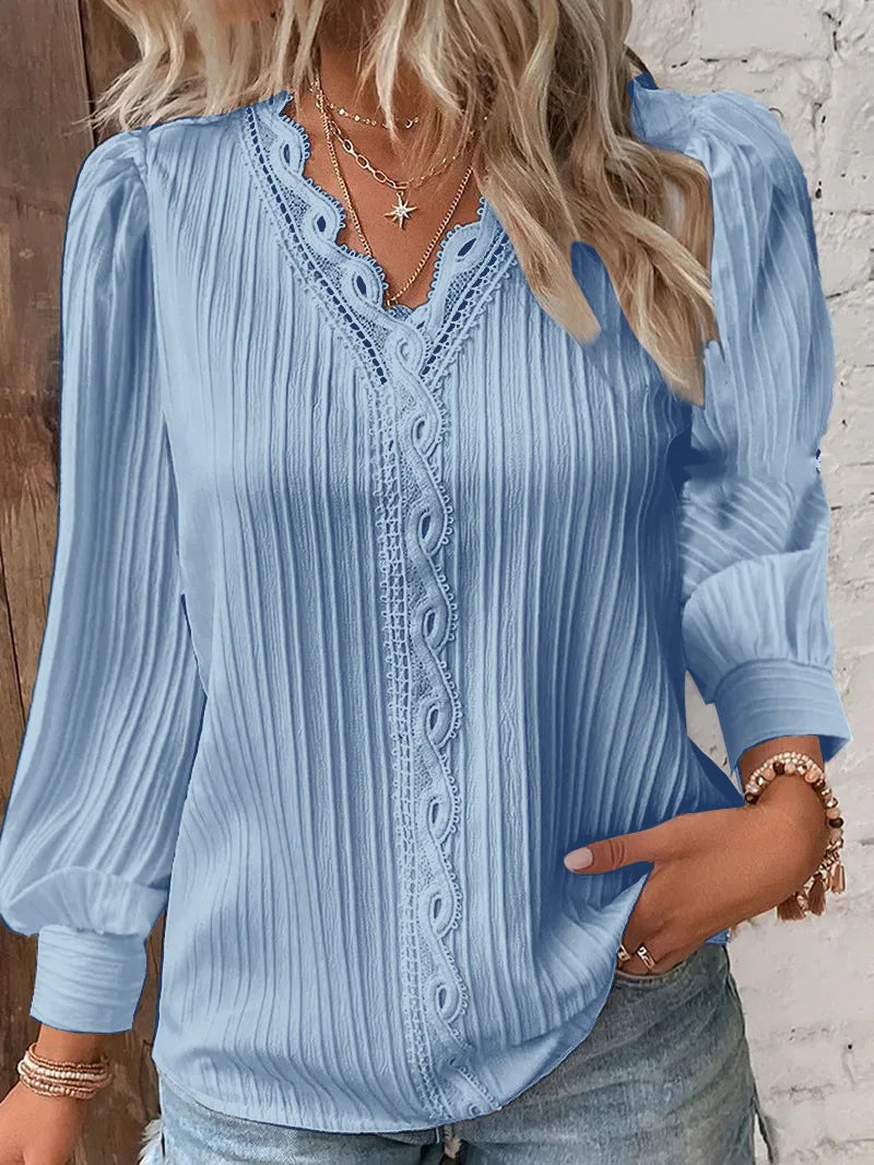 Clara™ | Timeless Lace Patchwork Shirt