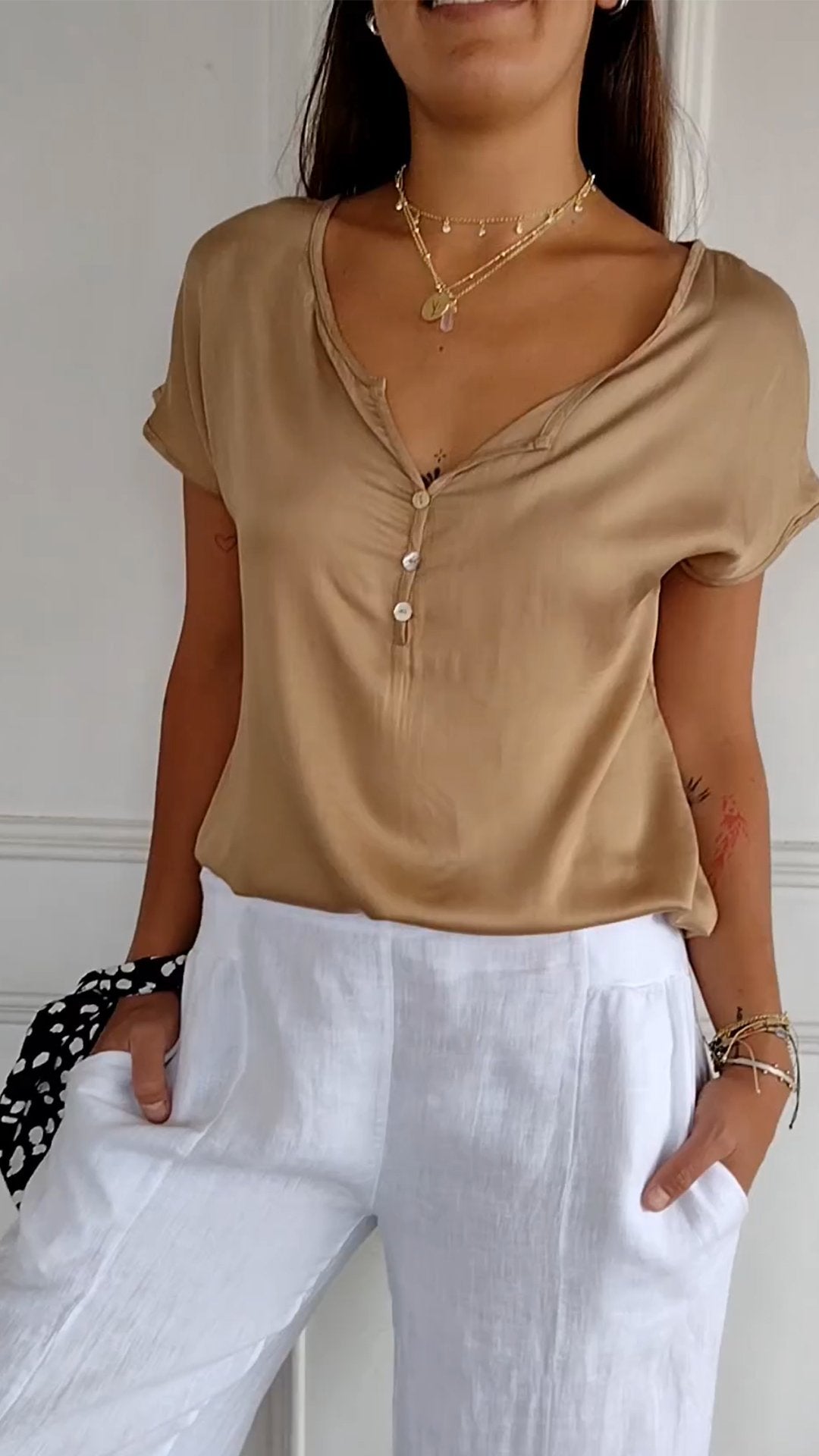 Danique™ | Elegant V-Neck Top