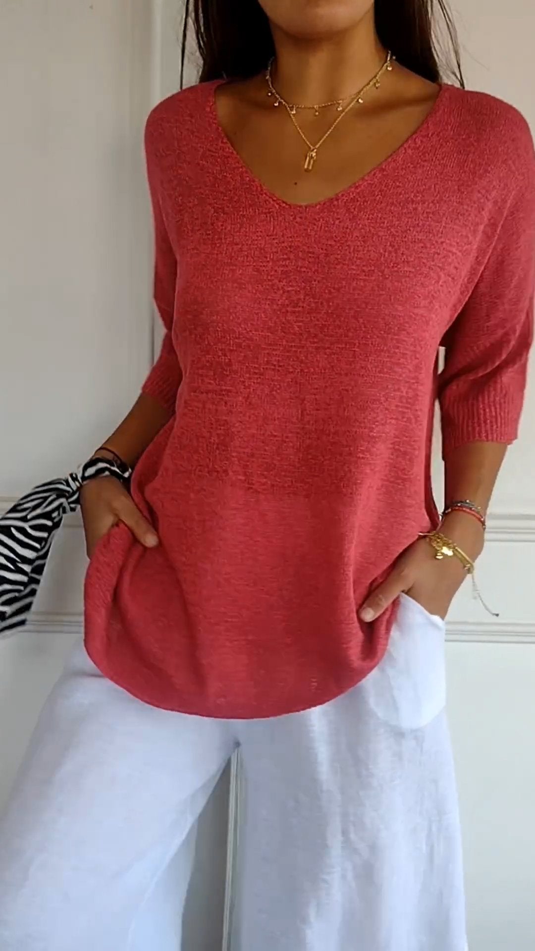 Elegant V-Neck Top